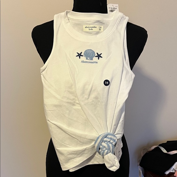 Abercrombie & Fitch Other - Abercrombie & Fitch Kids White Tank with Blue Shell Design